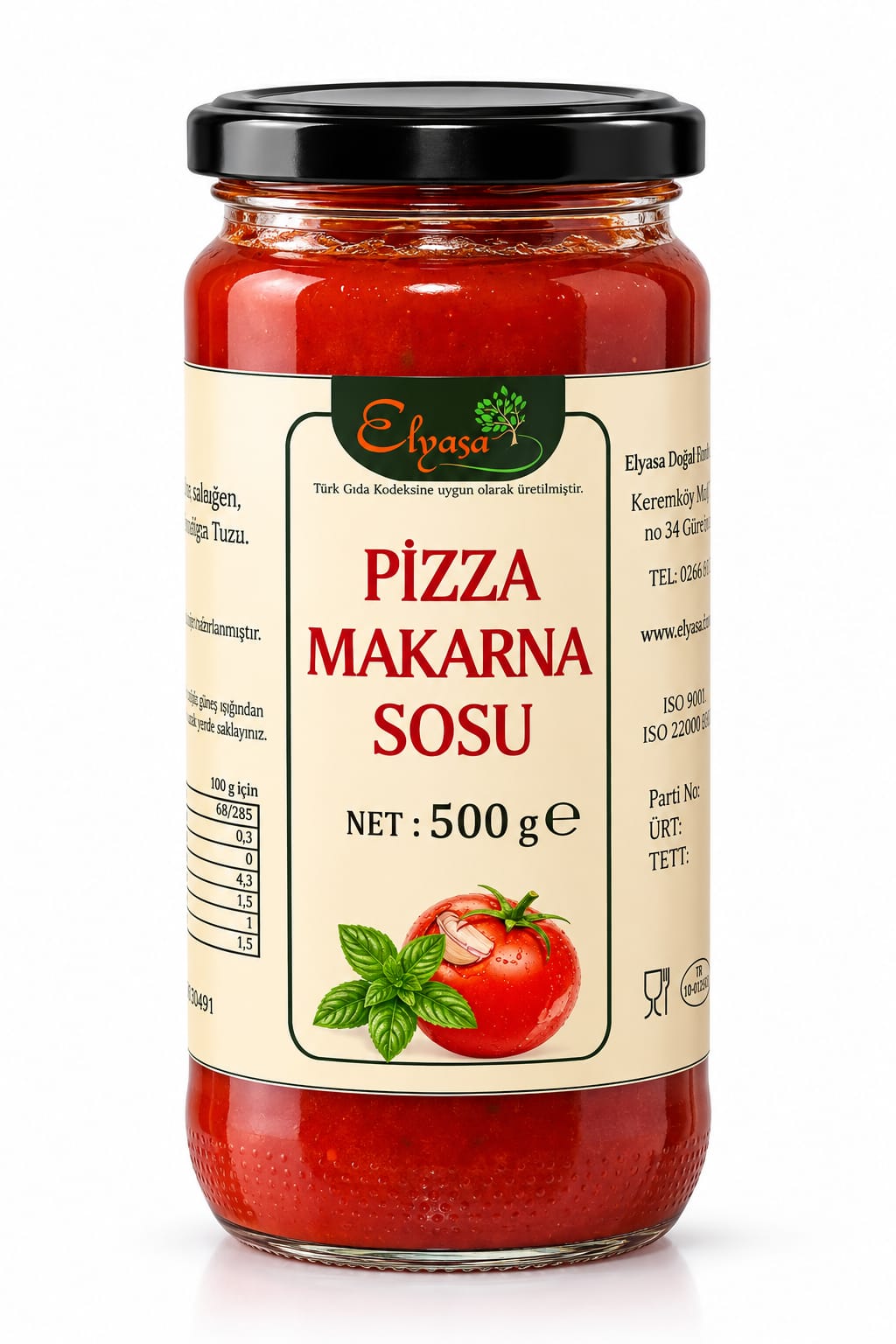 Pizza ve Makarna Sosu 500Gr